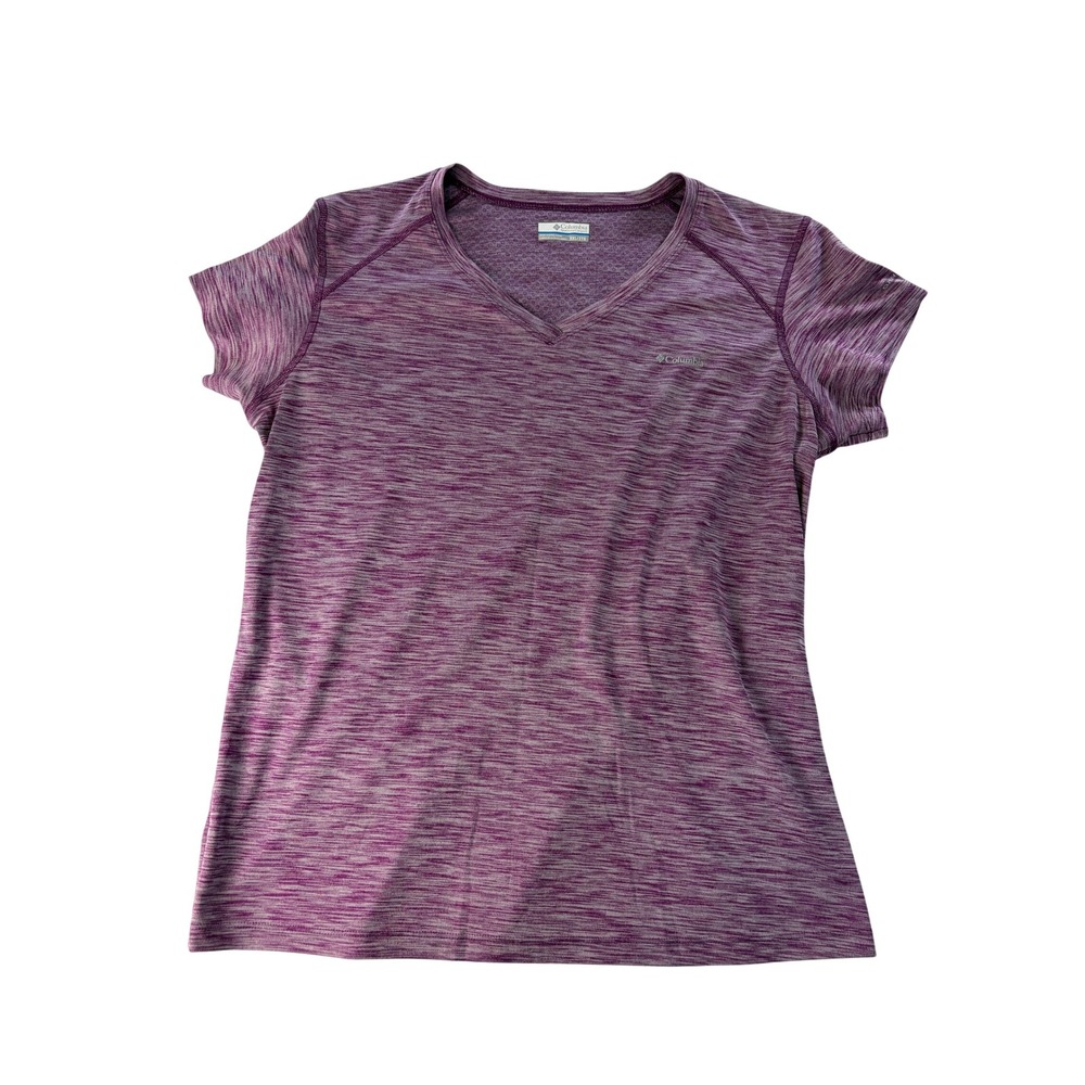 Columbia Womens Omni-Freeze Shirt XXL V-Neck Active Space Dye Purple Hiking